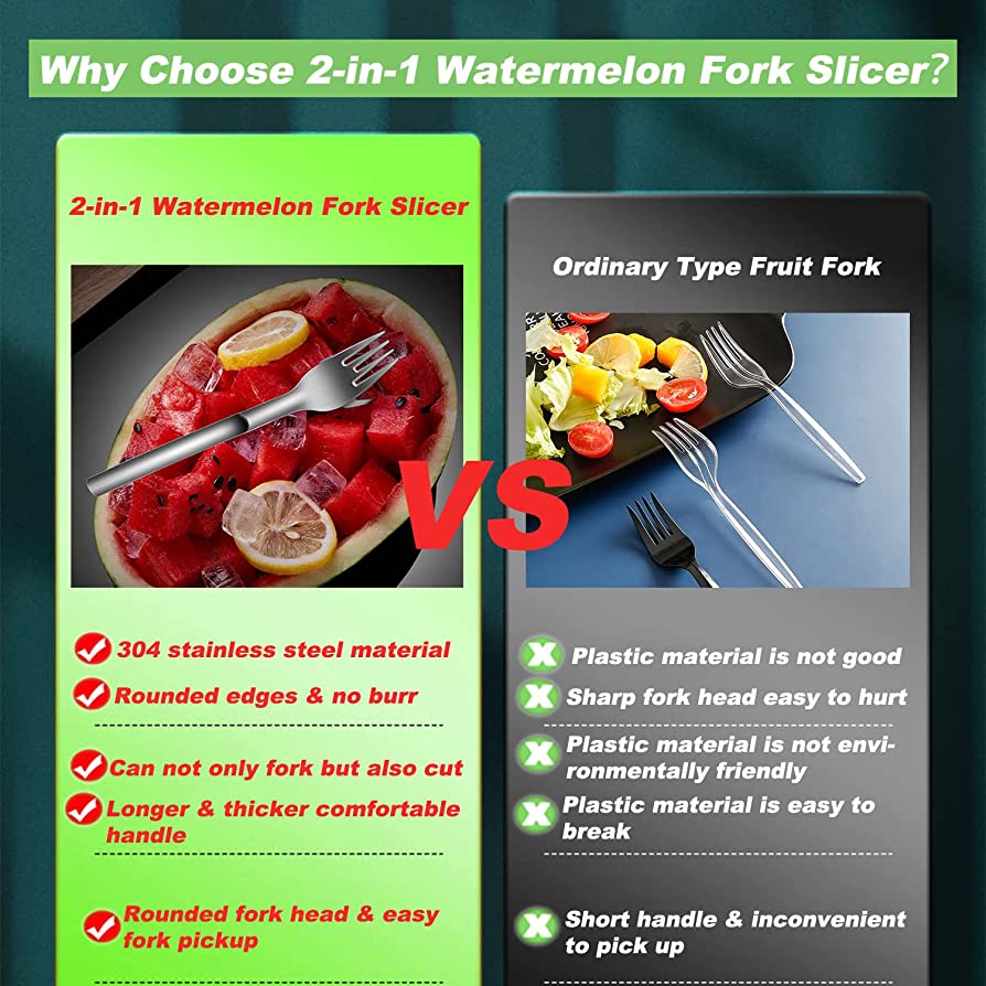 2+2 Gratis | EasyFork™ - Perfekte Wassermelonen-Würfel im Handumdrehen